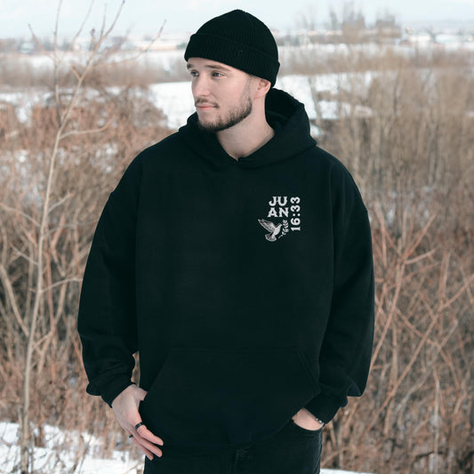 Spanish Jesus Hoodie, Spanish Religious Apparel, Juan 16:33, Jesus Es Amor, Spanish Christian Apparel