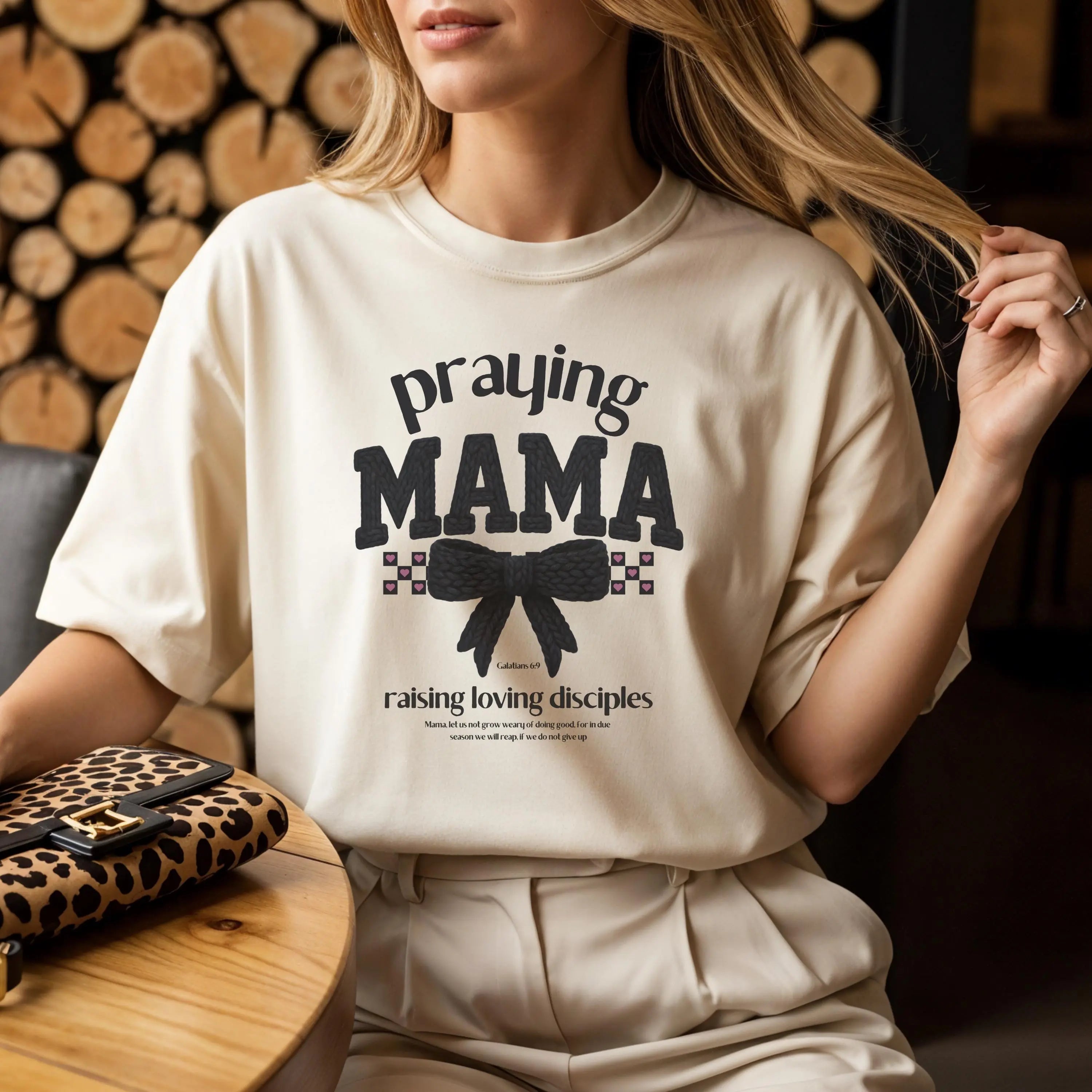 Praying Mama T-Shirt, Trendy Faith Apparel, Cute Gift For Christian Mom, Church Tee, Women's Faith Wear