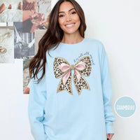 Leopard Print Bow with Pink Ribbon Sweatshirt | It Is Well Crewneck | Christian Gift For Women