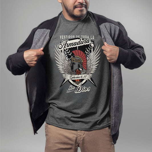 Christian shirt in Spanish, Armadura de Dios, Spanish Christian Scripture Graphic Tee