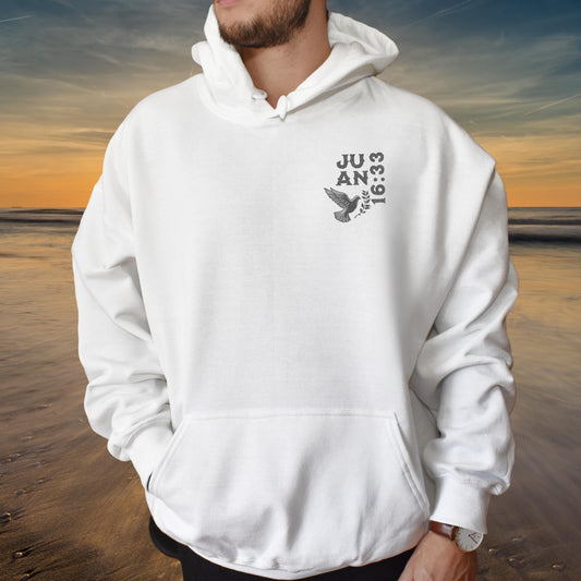 Spanish Jesus Hoodie, Spanish Religious Apparel, Juan 16:33, Jesus Es Amor, Spanish Christian Apparel