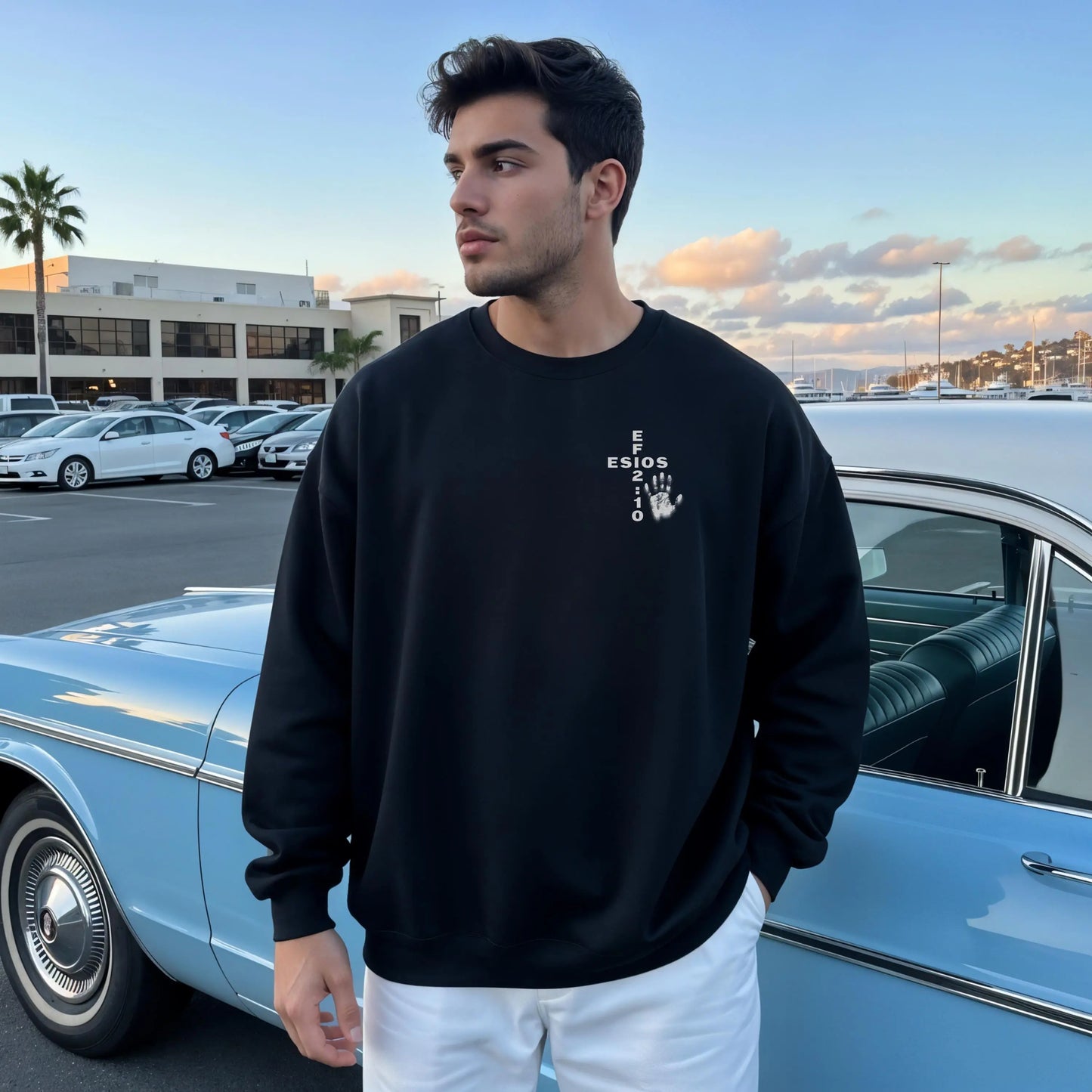 Spanish Faith Christian Crewneck Sweatshirt, Spanish Faith Apparel,Porque Tú Eres Handprint Sweatshirt