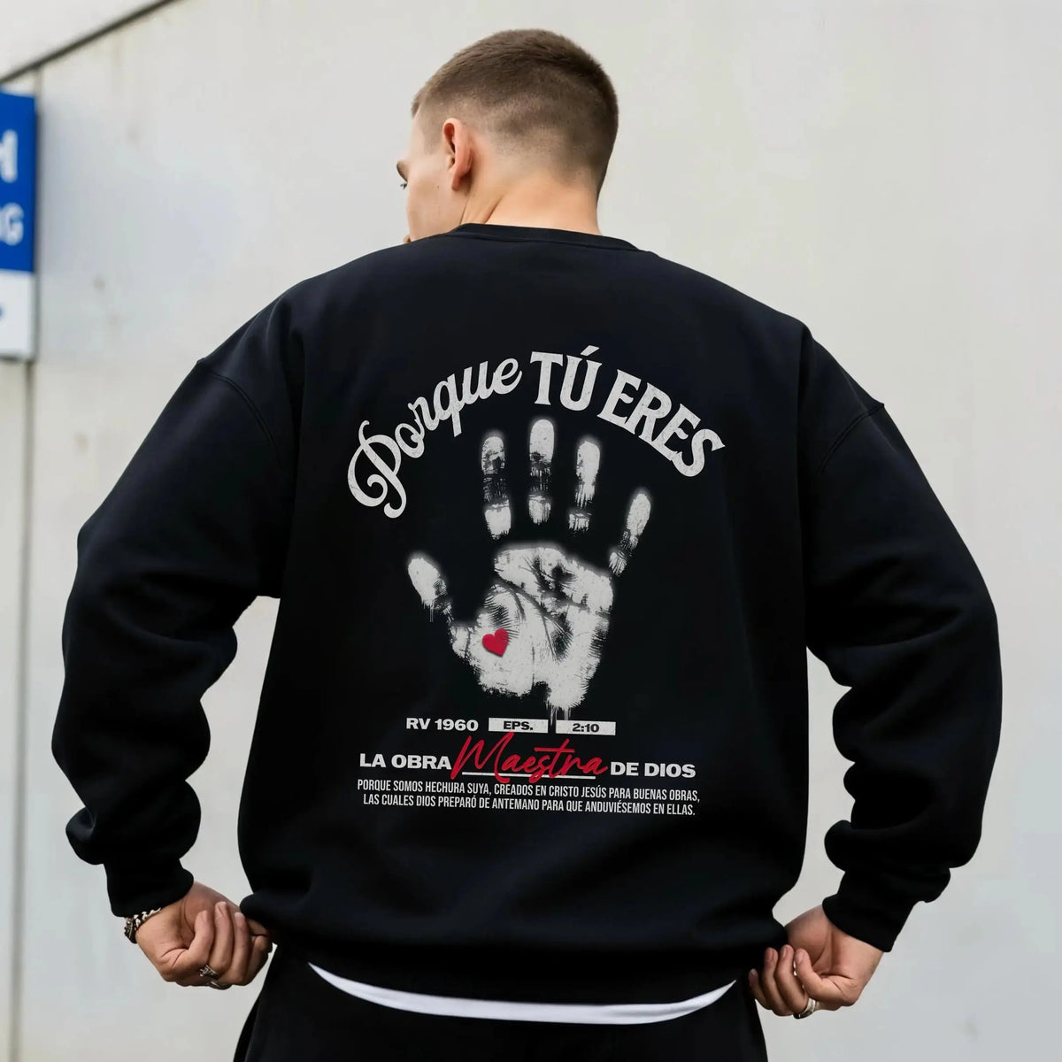 Spanish Faith Christian Crewneck Sweatshirt, Spanish Faith Apparel,Porque Tú Eres Handprint Sweatshirt