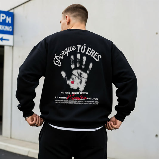 Spanish Faith Christian Crewneck Sweatshirt, Spanish Faith Apparel,Porque Tú Eres Handprint Sweatshirt