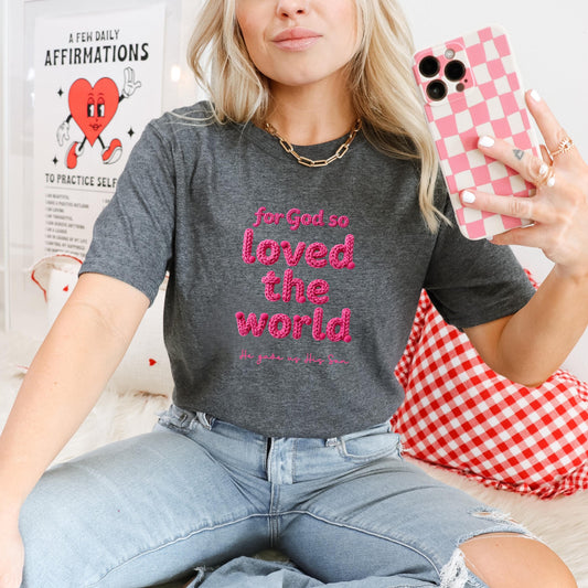 Faux Yarn Valentine Tee | Valentine Yarn Graphic Shirt | Christian Valentine