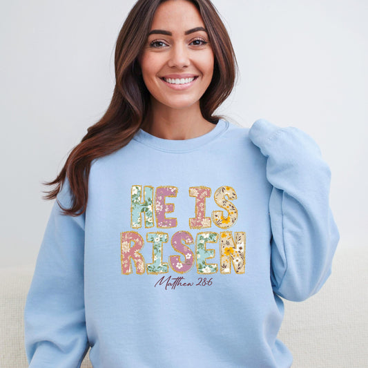 He Is Risen Sweatshirt | Christian Easter Apparel | Easter Christian T-Shirt | Jesus Easter Gift | Easter Day Shirt