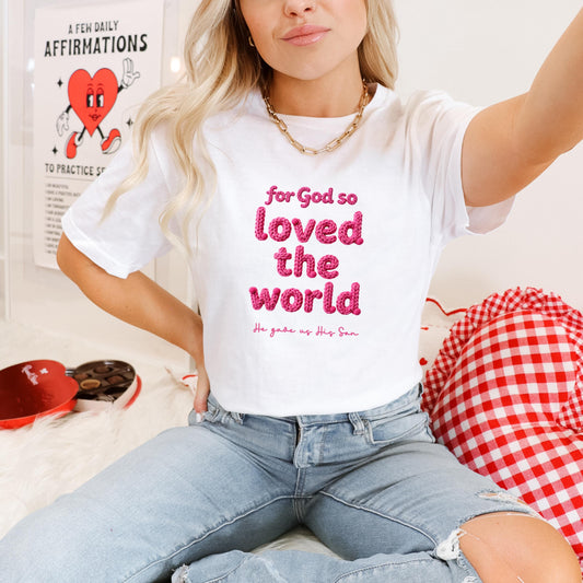 Faux Yarn Valentine Tee | Valentine Yarn Graphic Shirt | Christian Valentine