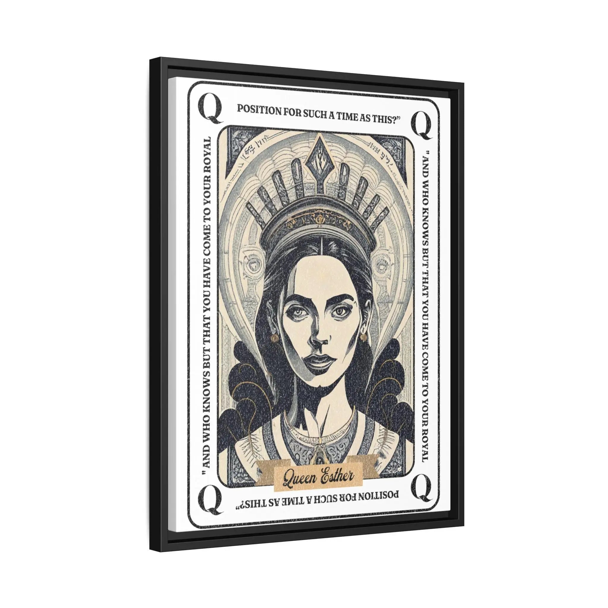 Queen Esther Framed Wall Art Print, For Such a Time as This Bible Verse, Christian Scripture Decor, Inspirational Faith Artwork