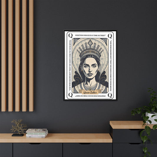 Queen Esther Framed Wall Art Print, For Such a Time as This Bible Verse, Christian Scripture Decor, Inspirational Faith Artwork