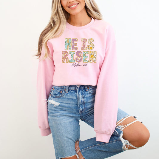 He Is Risen Sweatshirt | Christian Easter Apparel | Easter Christian T-Shirt | Jesus Easter Gift | Easter Day Shirt