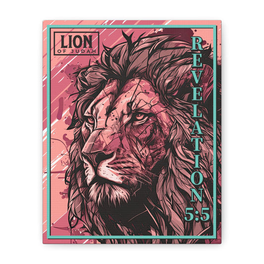 Lion of Judah Large Christian Wall Art | Modern Scripture Art | Canvas Wall Art | Revelation Artwork