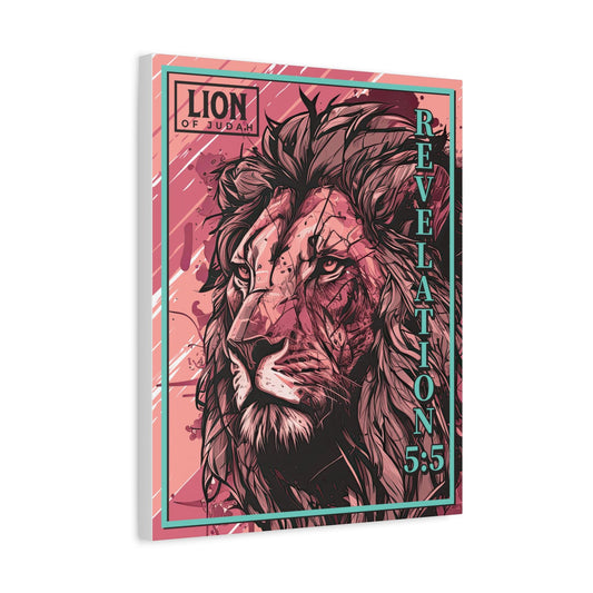 Lion of Judah Large Christian Wall Art | Modern Scripture Art | Canvas Wall Art | Revelation Artwork
