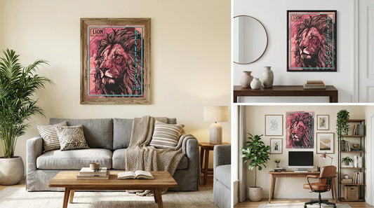 Lion of Judah Large Christian Wall Art | Modern Scripture Art | Canvas Wall Art | Revelation Artwork