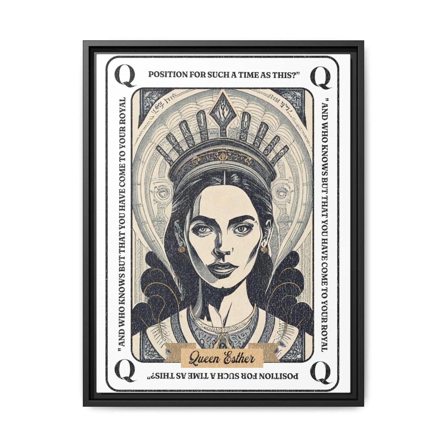 Queen Esther Framed Wall Art Print, For Such a Time as This Bible Verse, Christian Scripture Decor, Inspirational Faith Artwork