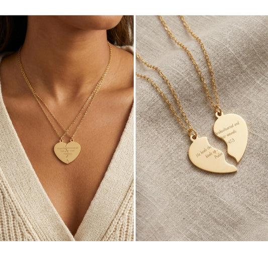 Christian Jewelry | Christian necklace | Gift for Christian Wife | Psalm 147 Broken Heart Necklace