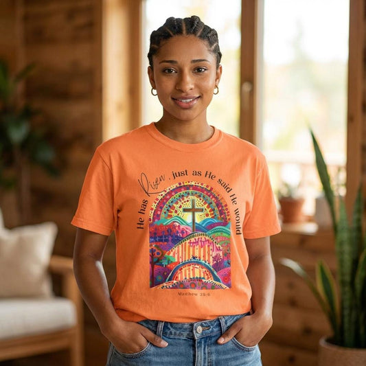 He Has Risen T-shirt | Comfort Colors Christian Shirt | Trendy Christian Faith Design | Bible Verse Tee | Christian Easter Shirt