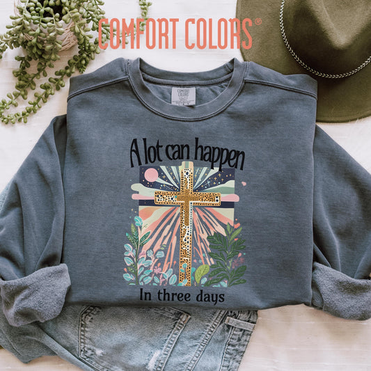 Easter Resurrection Sweatshirt | Womens Christian Faith Apparel | Comfort Colors Faith Crewneck | Easter