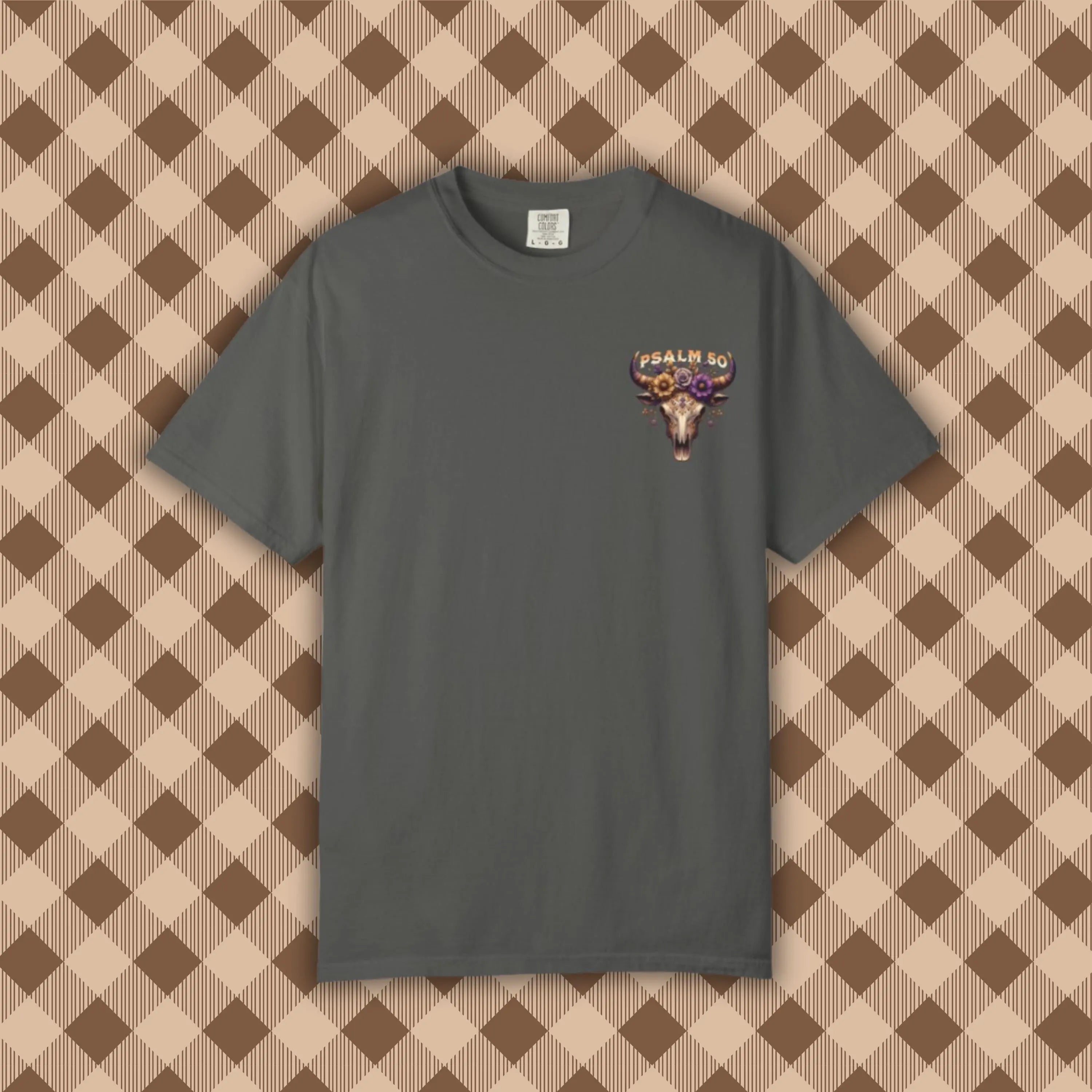 Boho Cow Skull Graphic Tee: Western Christian Country Shirt