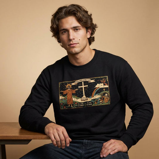 Mens Christian Sweatshirt, Christian Art Apparel, Mens Christian Gift, Jesus Sweatshirt, Bible Verse Sweatshirt
