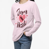 Jesus Heals Christian Long Sleeve Shirt | Faith Based Shirt | Christian Apparel, Gildan Long Sleeve Tee | Christian faith shirt
