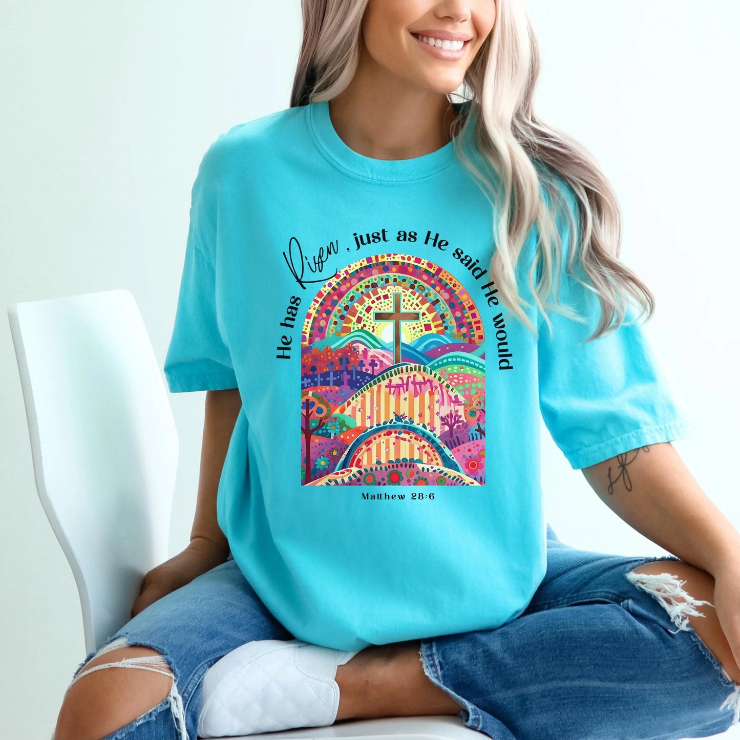 He Has Risen T-shirt | Comfort Colors Christian Shirt | Trendy Christian Faith Design | Bible Verse Tee | Christian Easter Shirt