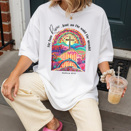 He Has Risen T-shirt | Comfort Colors Christian Shirt | Trendy Christian Faith Design | Bible Verse Tee | Christian Easter Shirt