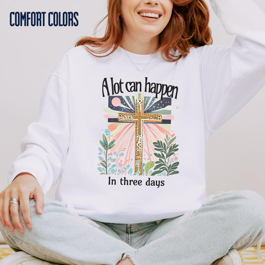 Easter Resurrection Sweatshirt | Womens Christian Faith Apparel | Comfort Colors Faith Crewneck | Easter