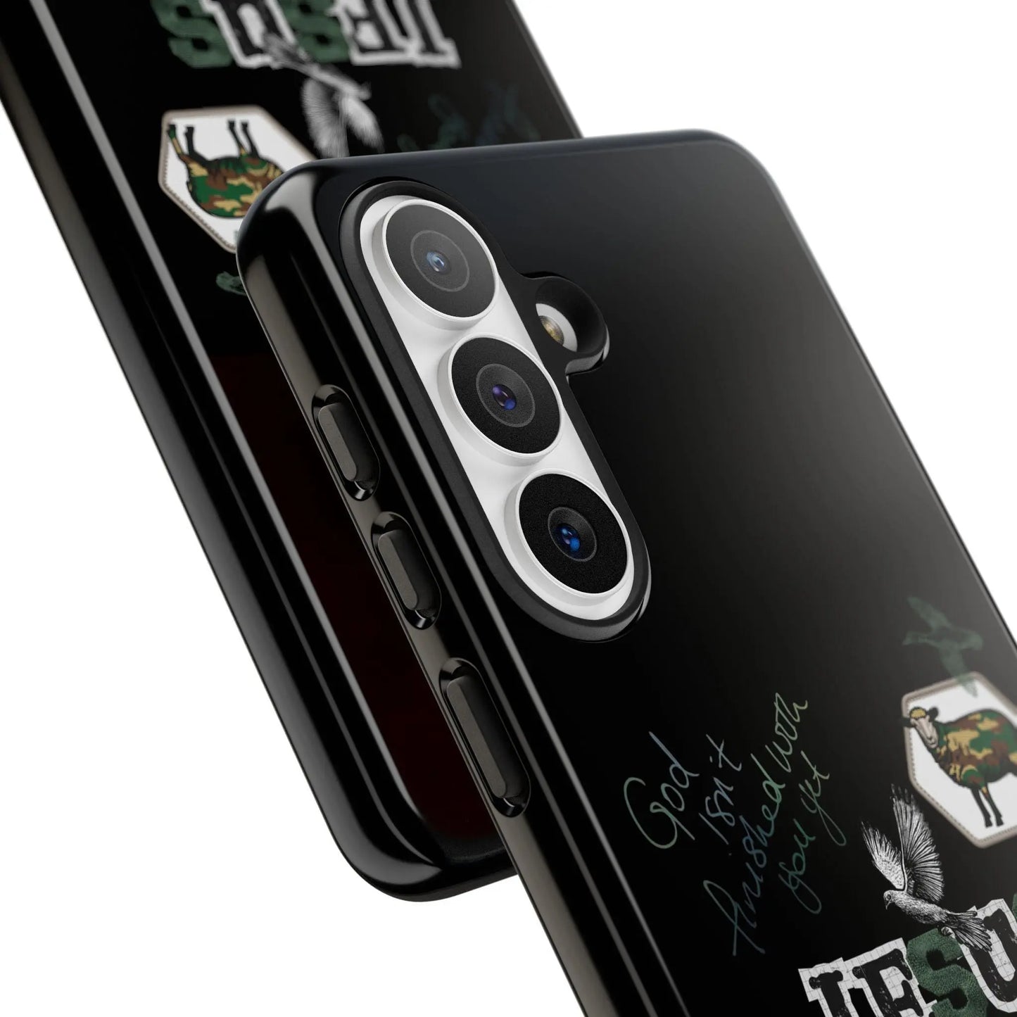 Jesus Phone case | Christian faith typography, camo accents
