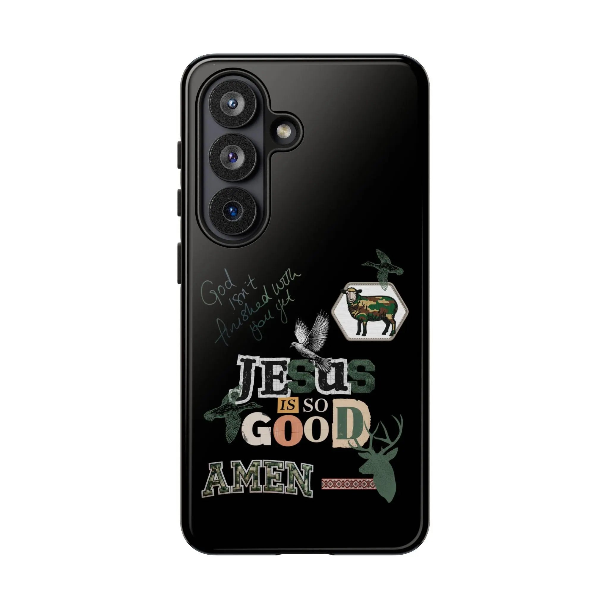 Jesus Phone case | Christian faith typography, camo accents