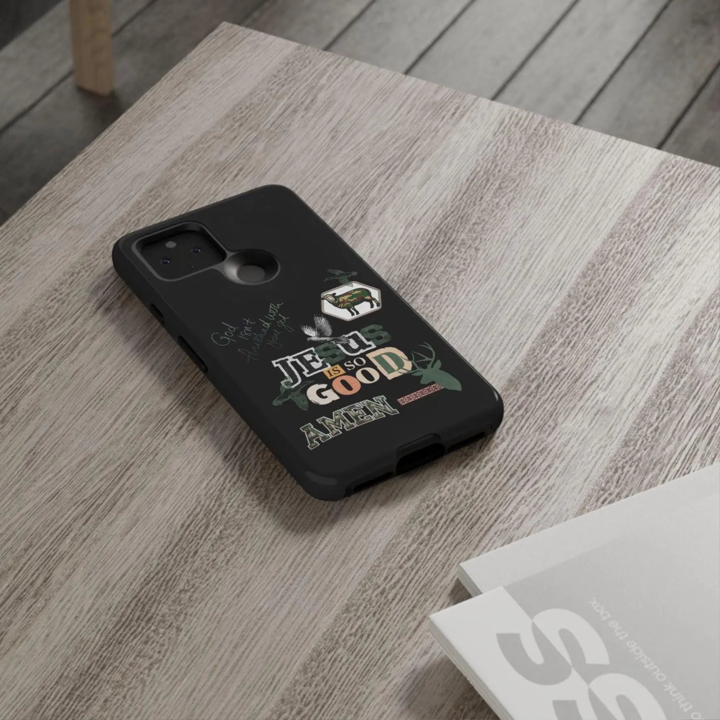 Jesus Phone case | Christian faith typography, camo accents