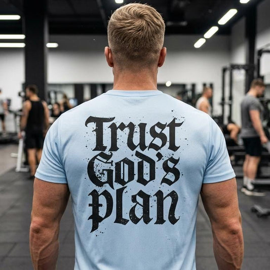 Trust God's Plan Christian Gym T-Shirt | Religious Activewear | Christian Workout Clothes