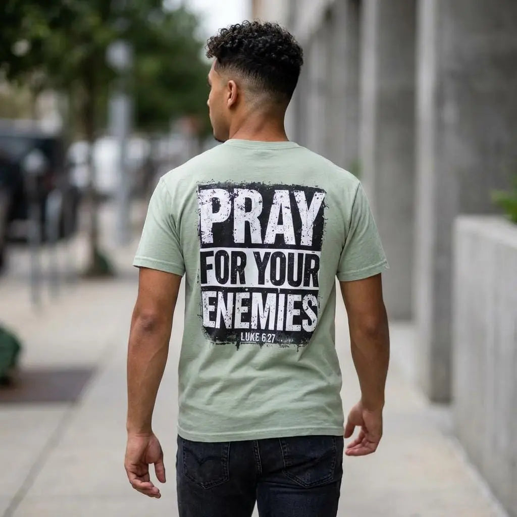 Comfort Colors Pray For Your Enemies T-Shirt | Christian Scripture Apparel | Religious T-shirt | Bible Verse Shirt Gift