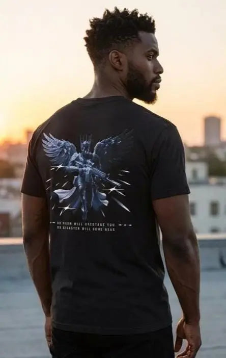 Psalm 91 Guardian Angel Shirt | Christian Graphic Tee | Faith Based Streetwear | Mench Christian Tee | Spiritual Warfare Christian Apparel