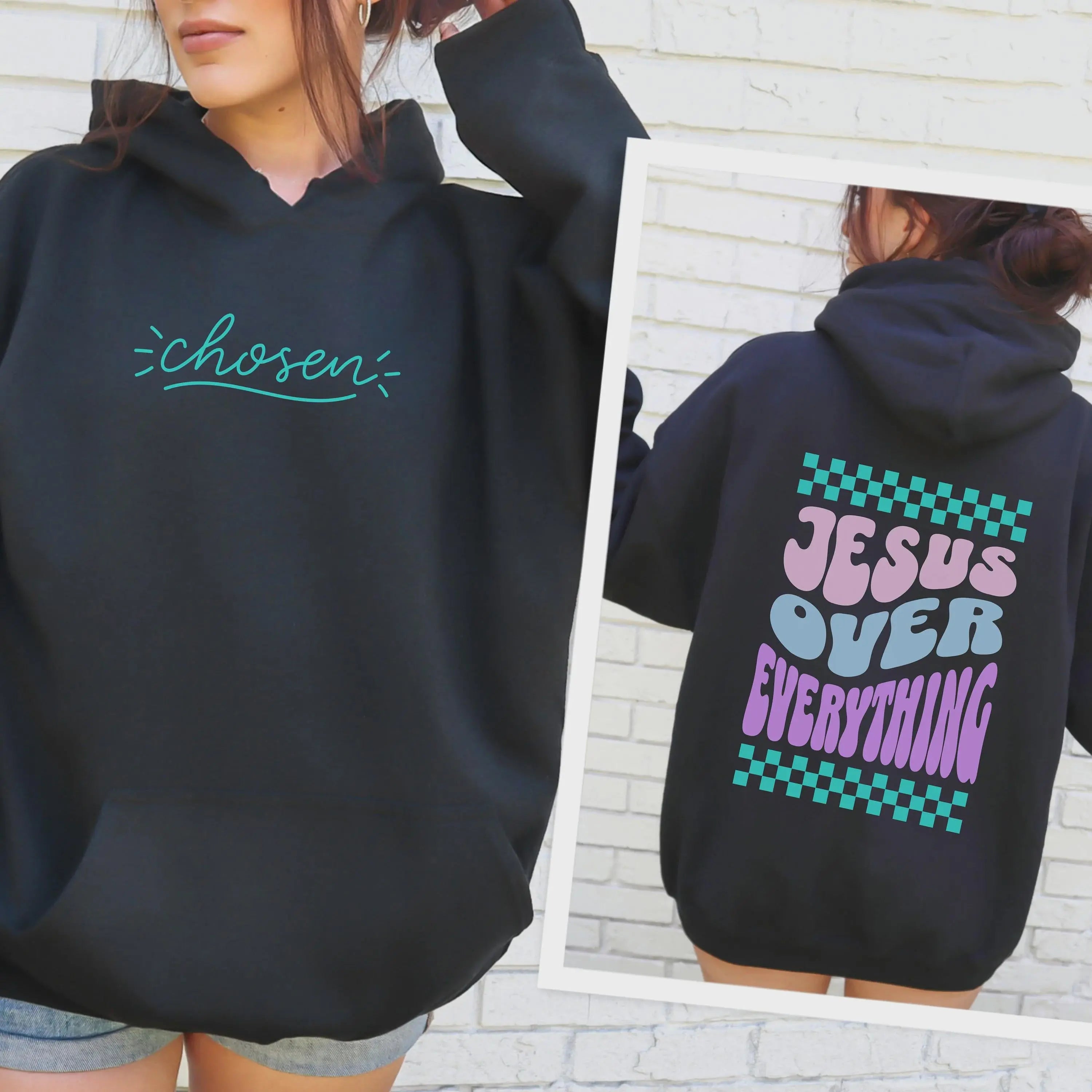 Checkered Jesus Hoodie