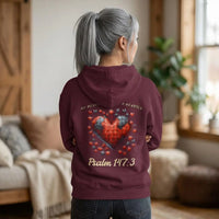 Brokenhearted Hoodie, Psalm 147:3 Hoodie, Christian Streetwear Hoodie, Broken Heart Healing Design, Faith Based Sweatshirt, Worship Apparel