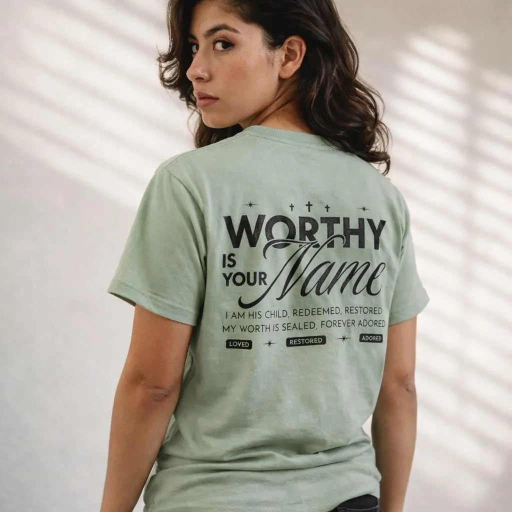 Worthy Is Your Name Tee | Trendy Christian Shirt | Christian Faith Scripture Tee | Bible Verse Shirt | Church T-Shirt | Worship leader Gift