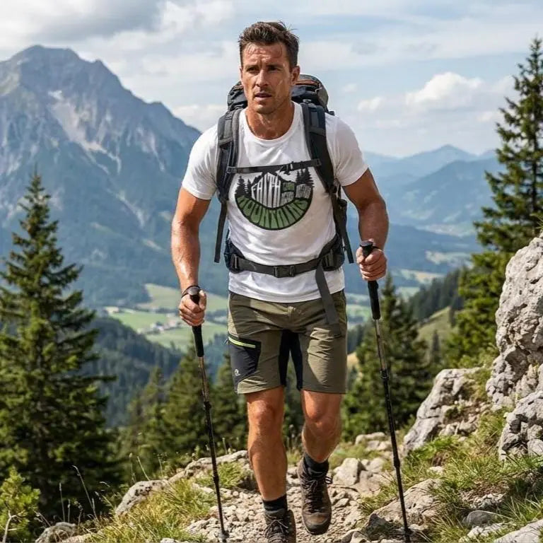 Christian Fitness Tee | Men’s Performance T-Shirt | Men’s Activewear T-Shirt | Motivational Faith Gym Tee | DryBlend Athletic Faith Tee