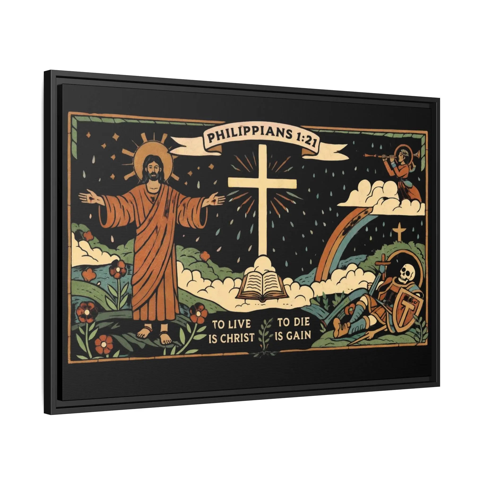 Medieval Christian At | Christian Wall Art | Philippians 1:21 Print | Christian Home Decor