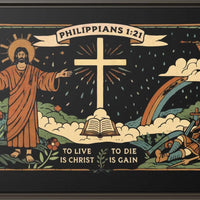 Medieval Christian At | Christian Wall Art | Philippians 1:21 Print | Christian Home Decor