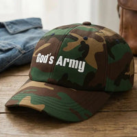 Embroidered Christian Cap | God's Army Camo Cap | Christian Baseball Hat | Religious Faith Gift | Gift for Christian Husband