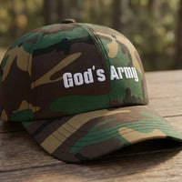 Embroidered Christian Cap | God's Army Camo Cap | Christian Baseball Hat | Religious Faith Gift | Gift for Christian Husband