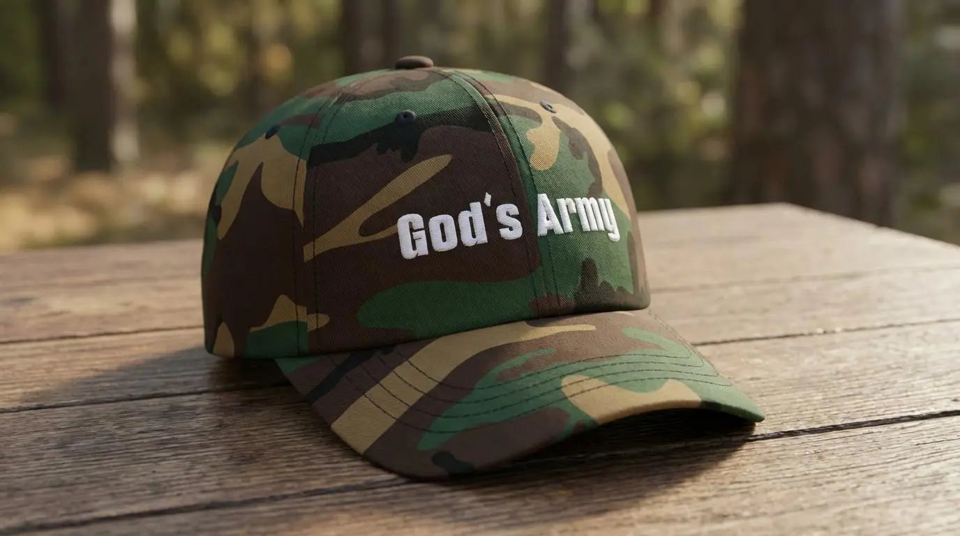 Embroidered Christian Cap | God's Army Camo Cap | Christian Baseball Hat | Religious Faith Gift | Gift for Christian Husband