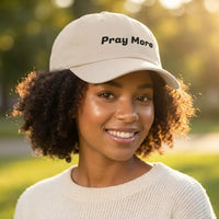 Embroidered Religious Baseball Cap | Pray More Hat | Christian Accessories | Faith Apparel