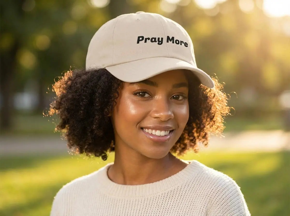 Embroidered Religious Baseball Cap | Pray More Hat | Christian Accessories | Faith Apparel