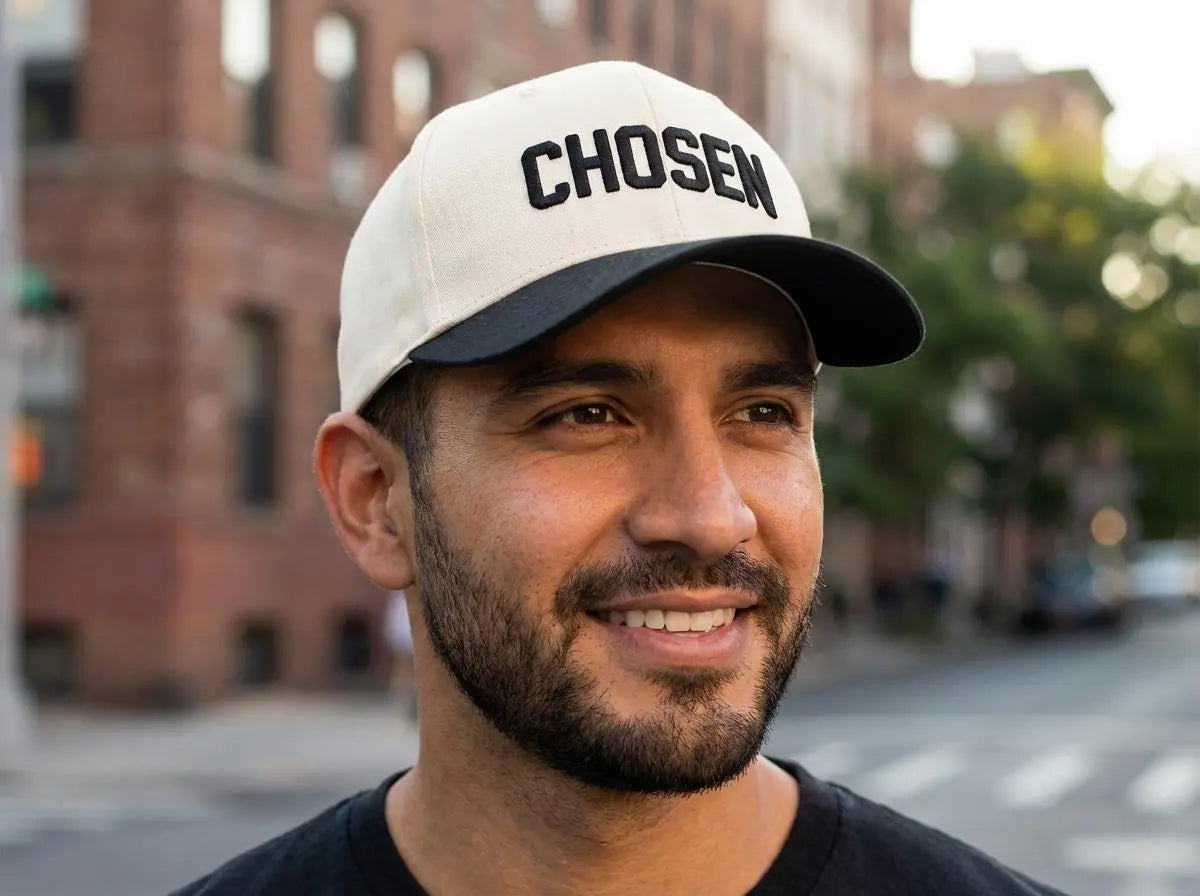 CHOSEN Cap | Two-Tone Trucker Hat | Christian Apparel for Men| Embroidered Christian Hat