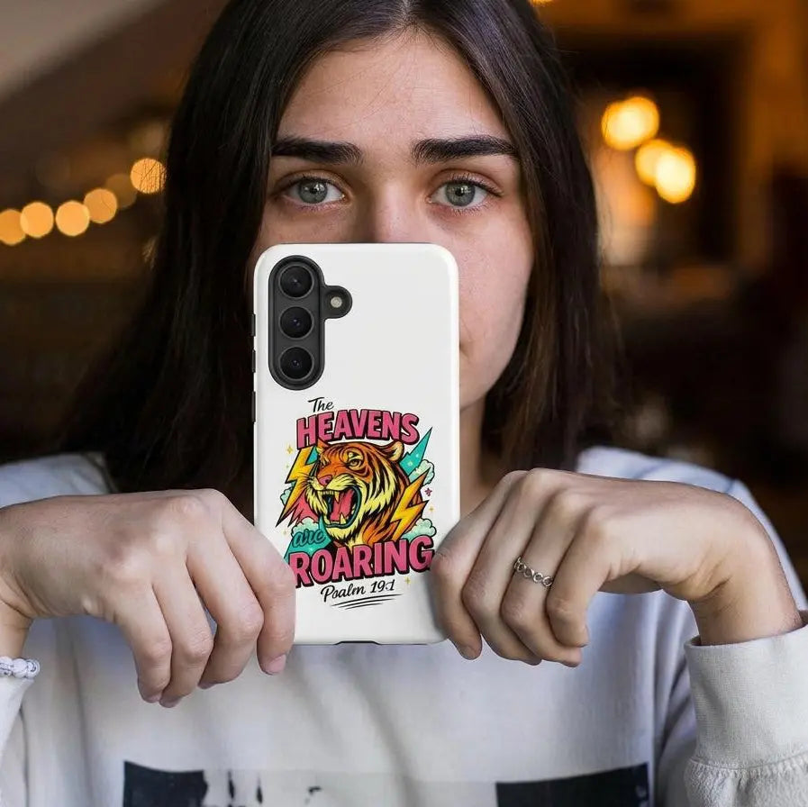 Heavens Are Roaring Tiger Phone case | Christian Cell Phone Case | Christian Accessories