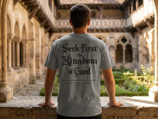 Seek First the Kingdom of God T-shirt | Christian Scripture Tee | Matthew 6:33 Tee | Christian Graphic Tee | Faith Based Apparel