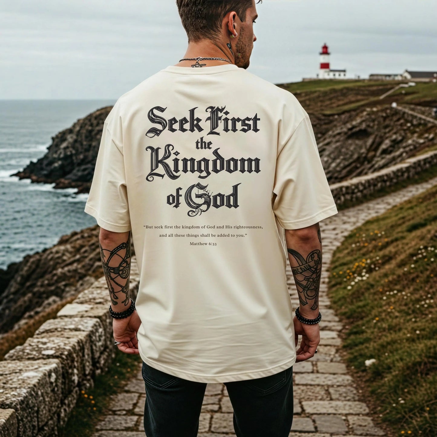 Seek First the Kingdom of God T-shirt | Christian Scripture Tee | Matthew 6:33 Tee | Christian Graphic Tee | Faith Based Apparel