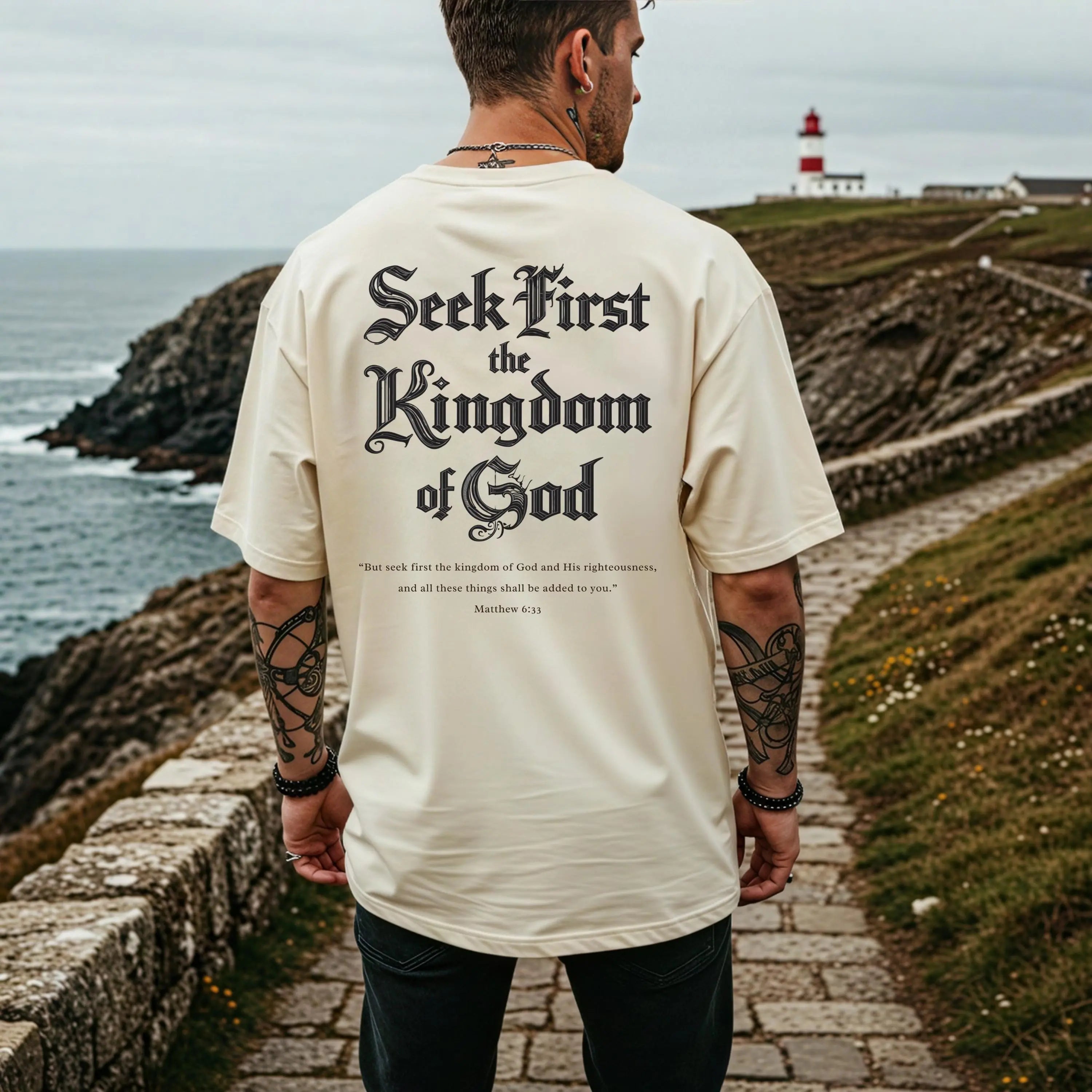 Seek First the Kingdom of God T-shirt | Christian Scripture Tee | Matthew 6:33 Tee | Christian Graphic Tee | Faith Based Apparel