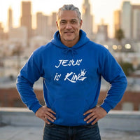 Jesus is King Hoodie | Trendy Mens Christian Apparel | Gift for Youth Pastor | Church Hoodie